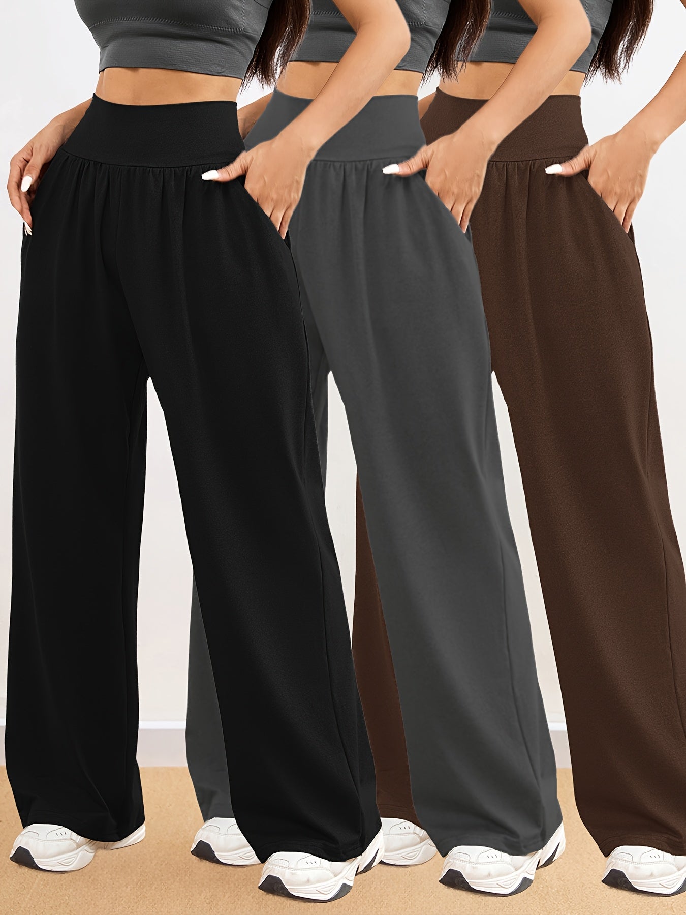 Women’s 3-Piece Wide-Leg Yoga Pants by Snagg A Pant