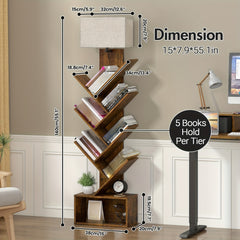 Wooden Shelf Bookcase With 3 Color Adjustable Lamp by Snagg A Floor Lamp