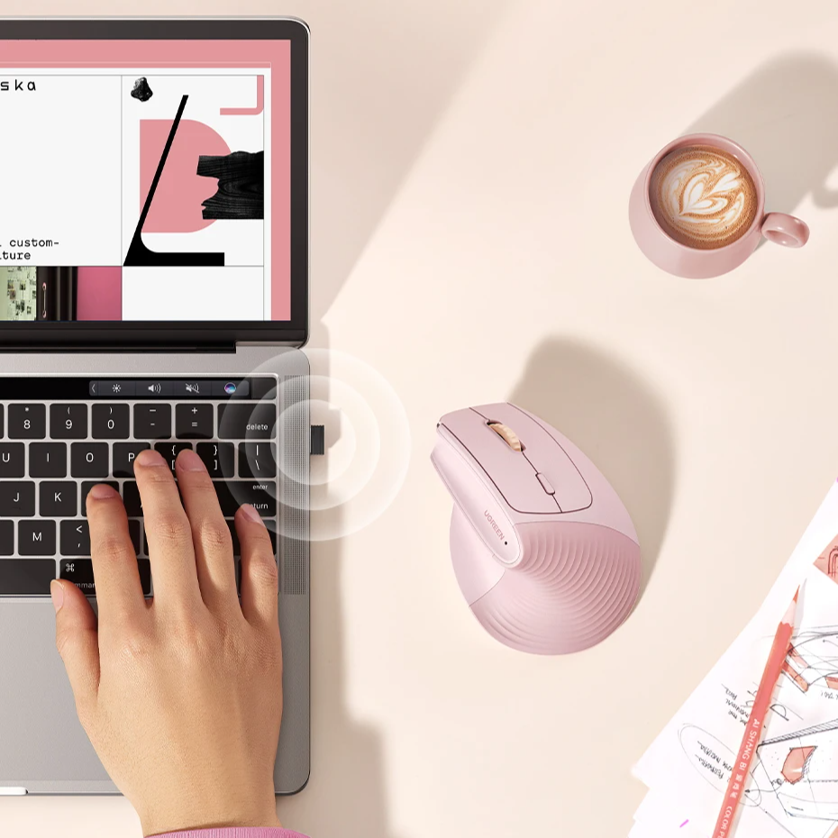 Vertical Wireless Mouse – 2.4G Ergonomic Design with 4000 DPI for PC, Laptop & Tablet by Snagg A Gaming Mouse