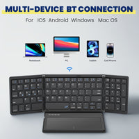 Portable Foldable BT Keyboard with Large Touchpad for Android, Windows, iOS, Mac, PC, Tablet, Phone by Snagg A Wireless Keyboard