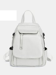 Genuine Leather Women's Fashion Backpack – High-Quality School & Travel Shoulder Bag with Multifunctional Pockets