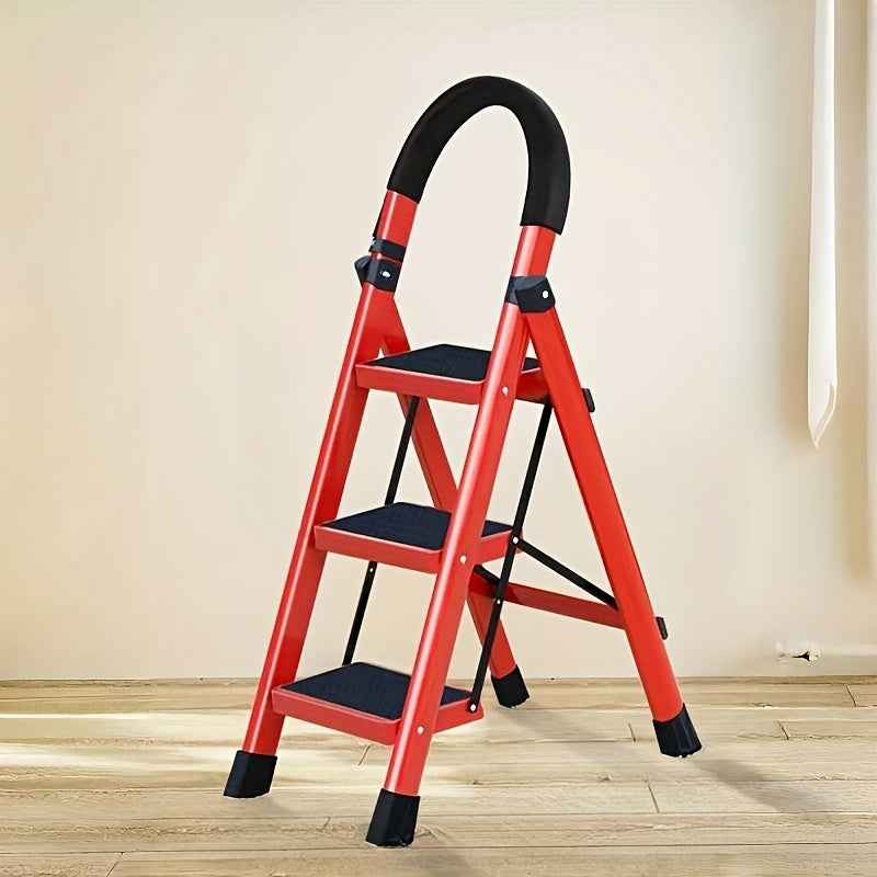 Heavy Duty 3 Step Ladder – Wide Anti-Slip Steps & Sturdy Handrail