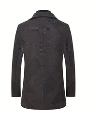 Men’s Elegant Wool Blend Trench Coat with Detachable Scarf by Snagg A Coat