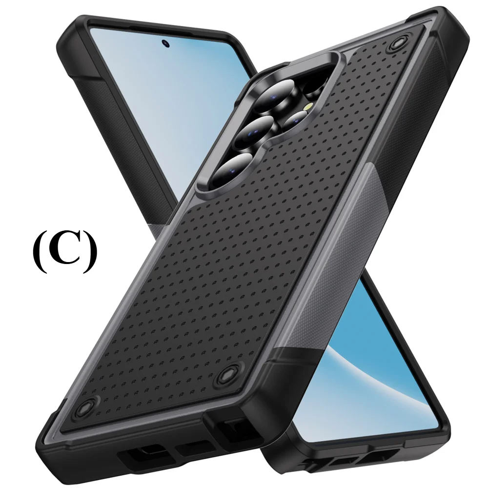 Shockproof Contrast Color Bumper Case – for Samsung Galaxy S22 Series - C - Black / For - Phone Cases & Covers