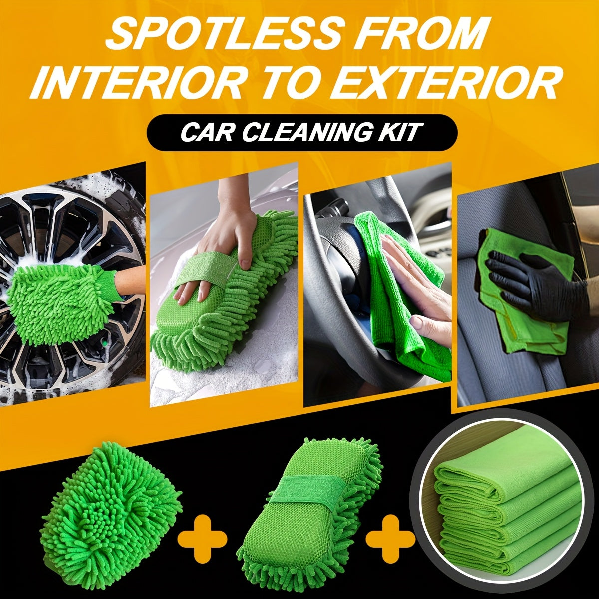 7pcs Car Cleaning Microfibre Sponge Set by Snagg A Microfibre Pad