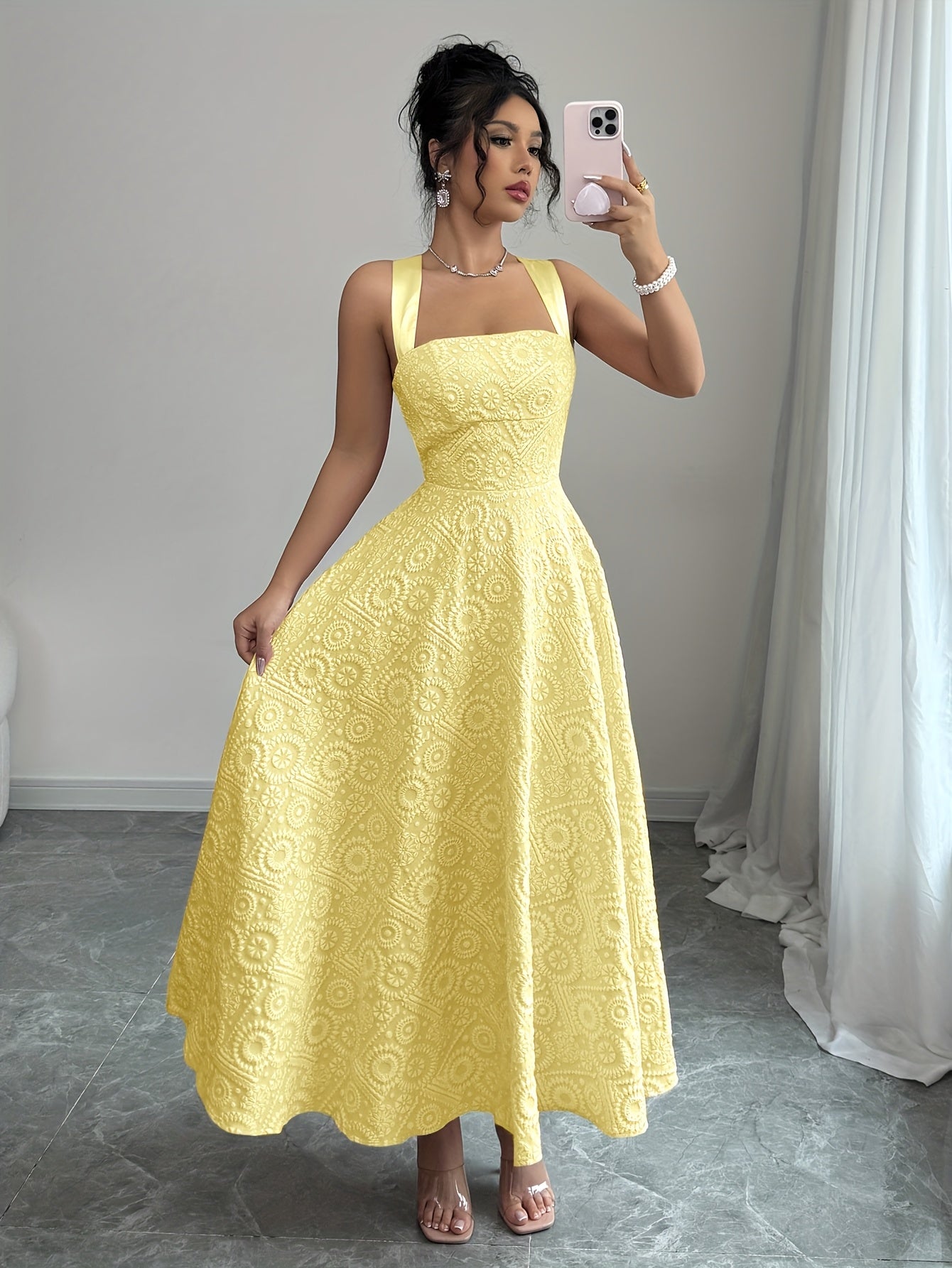 Elegant Sleeveless Maxi Dress with Tie-Back by Snagg A Dress