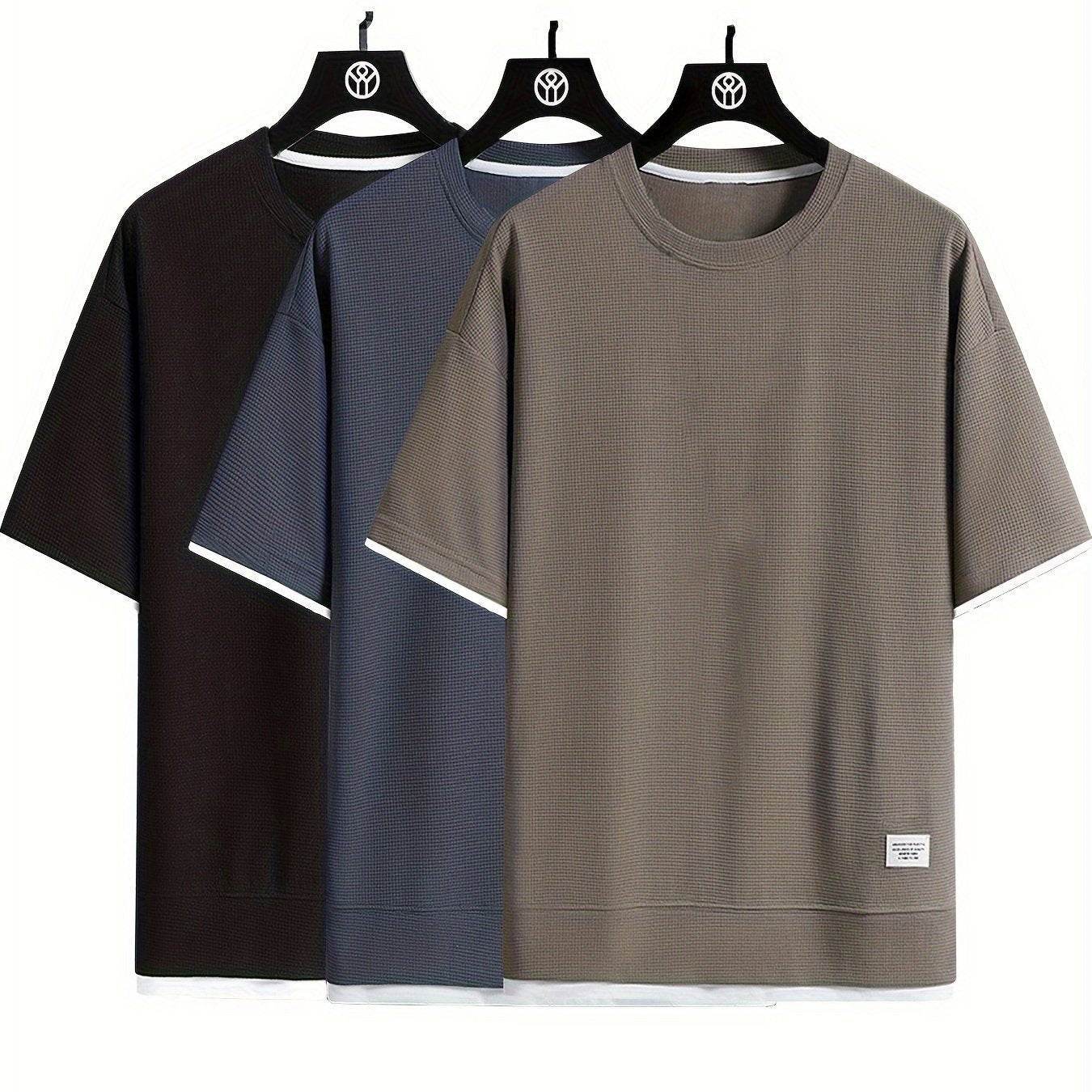 3pcs Men’s Casual Short Sleeve T-Shirts - SnaggIt