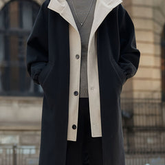 Men’s Casual Hooded Tweed Trench Coat by Snagg A Coat