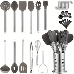 39pcs Stainless Steel & Silicone Cookware Set by Snagg A Utensil