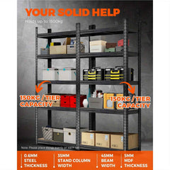 2 Pack 5 Tier Heavy Duty Garage Shelving Set