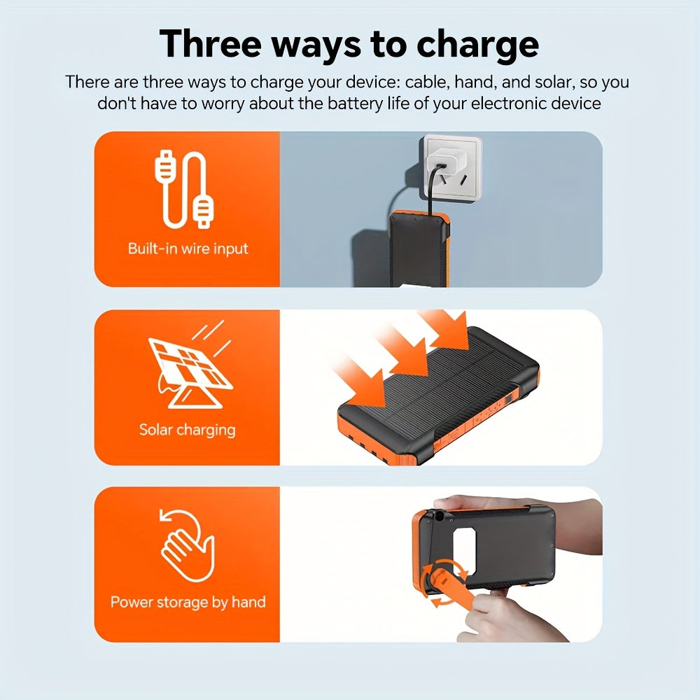 43800mAh Solar Power Bank with Built-in Charging Cable by Snagg A Power Bank