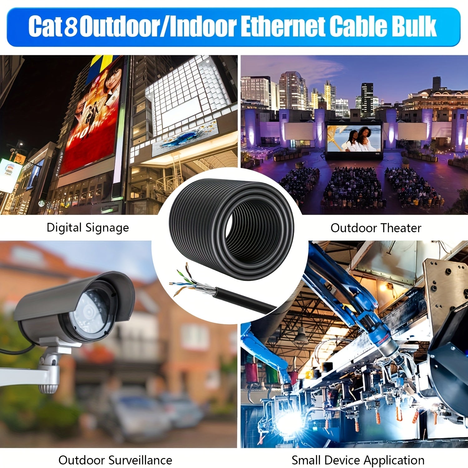 Cat 8 Ethernet Cable – 330ft Double-Shielded 40Gbps High-Speed Network Cable by Snagg A Network Cable