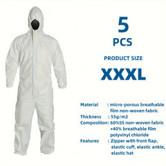 5 Pack Disposable Coveralls with Hood by Snagg A Coverall