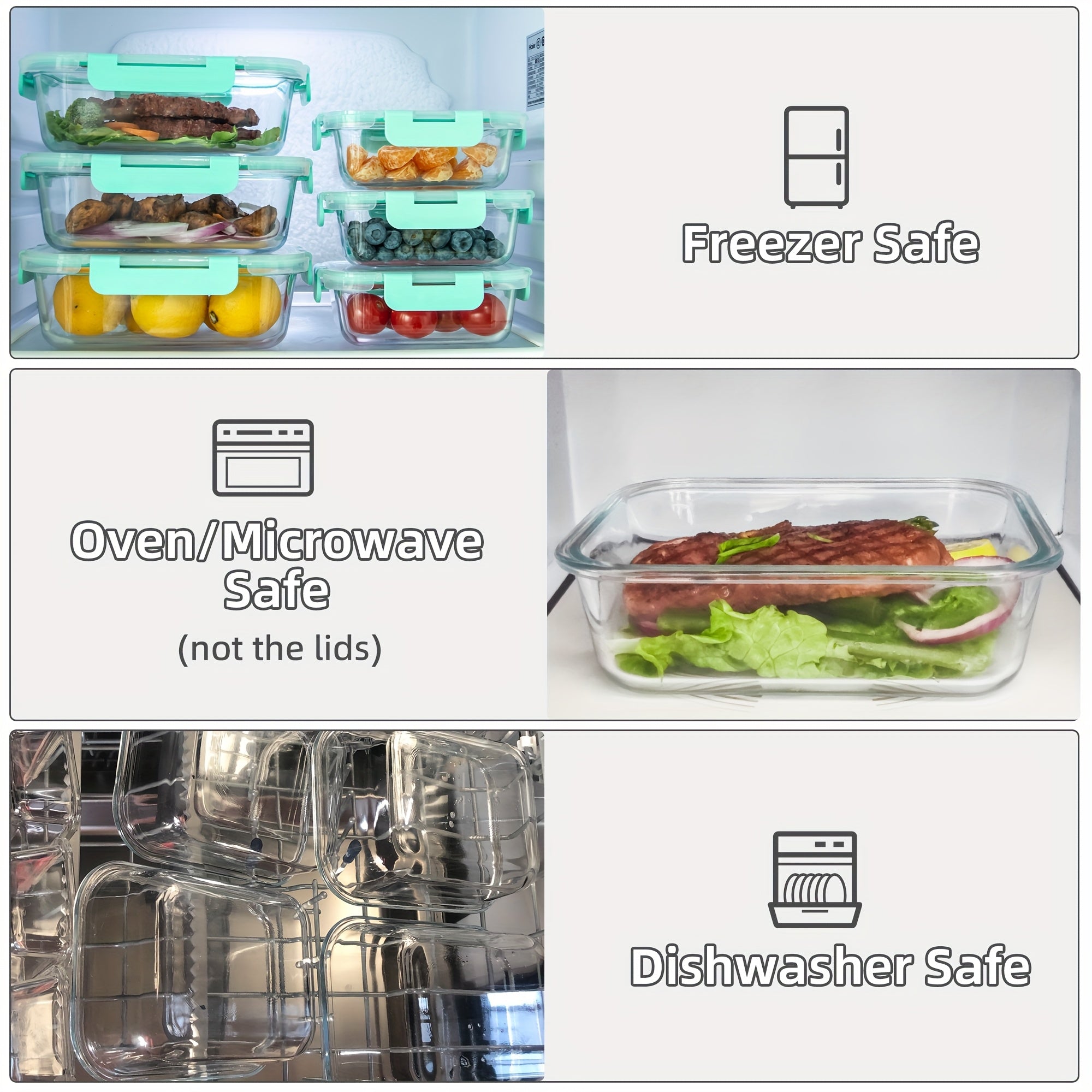 10 Pack Borosilicate Glass Meal Prep Containers by Snagg A Container