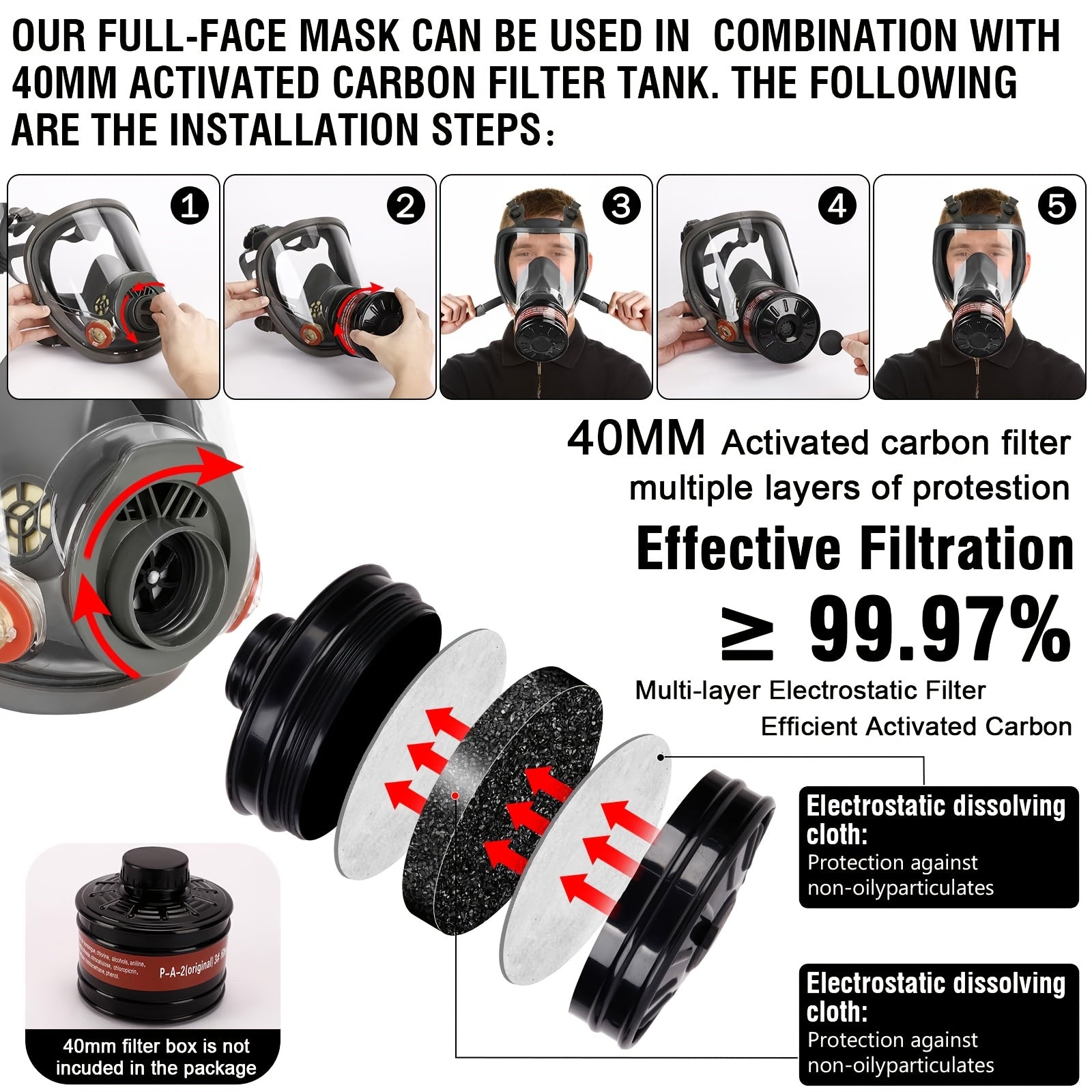 Full Face Protection Mask With Filter by Snagg A Face Mask