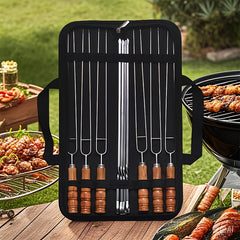 10pcs Stainless Steel BBQ Skewers by Snagg A Skewer