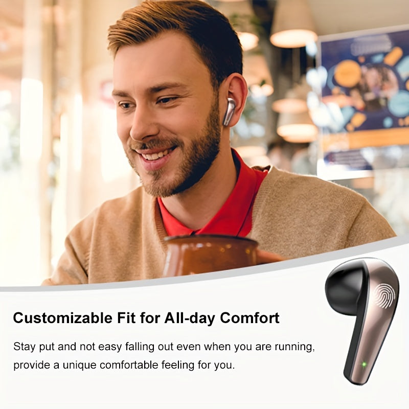 Wireless Earbuds | In-Ear Headphones with Mic, Touch Control & LED Display (40H Playtime) by Snagg An EarBud