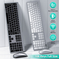 Ultra Thin Wireless Keyboard & Mouse Set Design with Multi Device Bluetooth Connectivity by Snagg A Keyboard