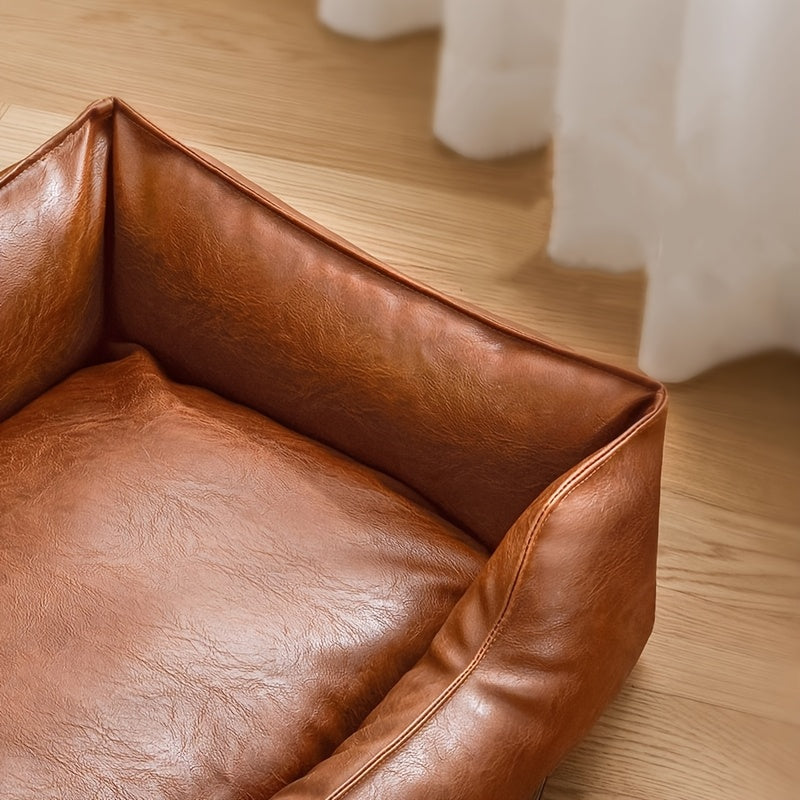 Luxury Faux Leather Pet Bed by Snagg A Pet Lounge