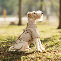 Dog Puffer Jacket with Built-In Harness – Waterproof Winter Snow Coat for Small Dogs