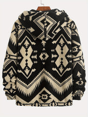Men’s Plush Tribal Print Hooded Jacket by Snagg A Jacket