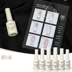 Professional 15ml Magnetic Crystal Cat Eye Gel Collection – 6 Piece High Pigment Red & Pink Reflective System