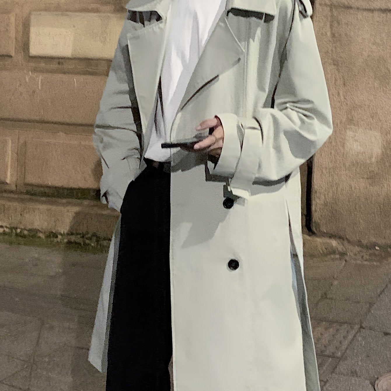 Men’s Double-Breasted Trench Coat with Belt by Snagg A Coat