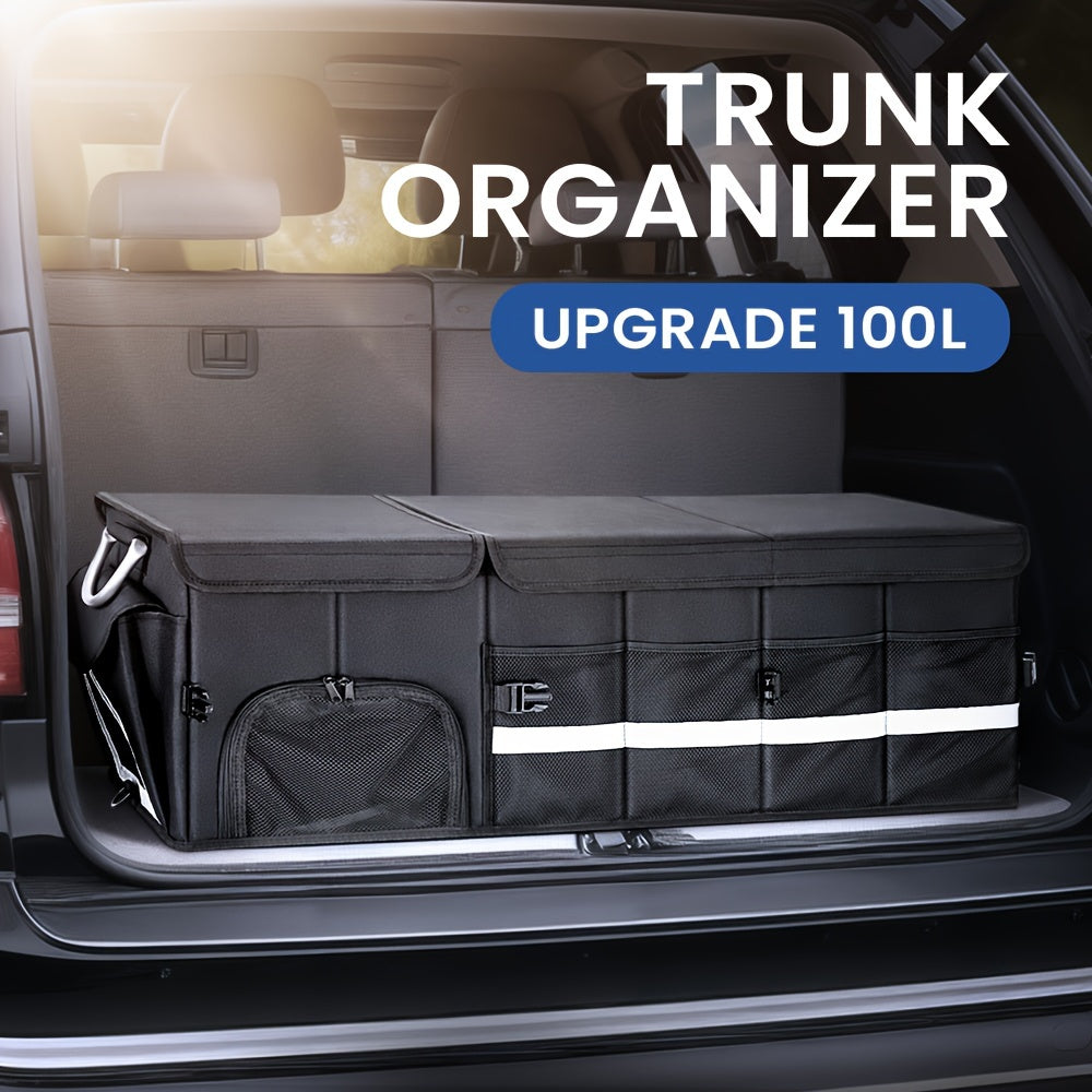 Large Capacity Car Trunk Organizer with Lid by Snagg A Storage Box