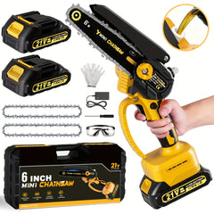 6 Inch Mini Electric Saw - Battery Powered With 2 × 2.0Ah Batteries