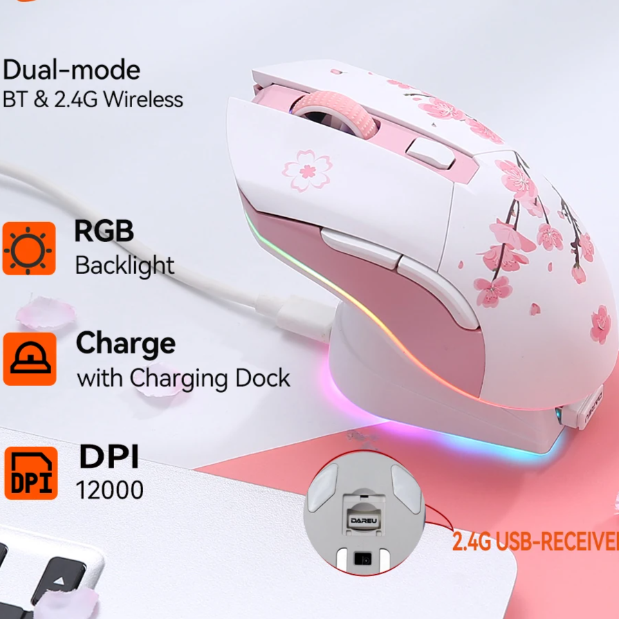 Dual Mode Gaming Mouse – 2.4G Wireless & Wired Connection by Snagg A Gaming Mouse