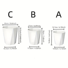 7pcs Geometric Plastic Flower Pots with Drainage by Snagg A Pot