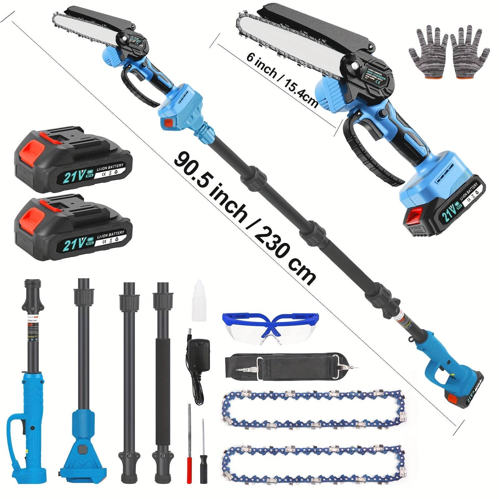 2 in 1 Cordless Pole Saw & Mini 6" Chainsaw by Snagg A Chainsaw