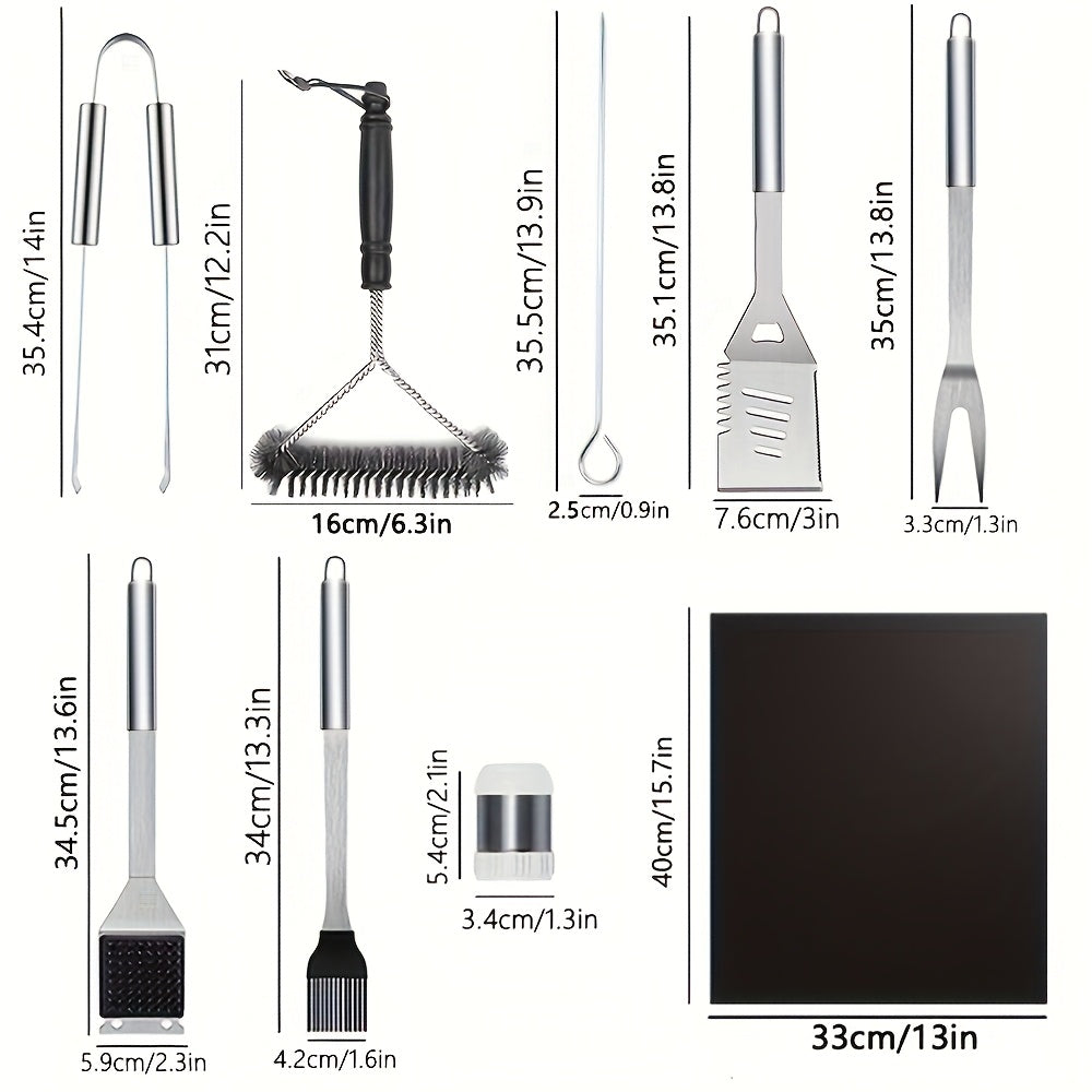 17 Piece Stainless Steel BBQ Grill Accessories Set by Snagg A BBQ Tool Set