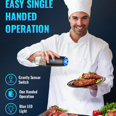 Rechargeable Electric Salt & Pepper Grinder Set by Snagg A Grinder