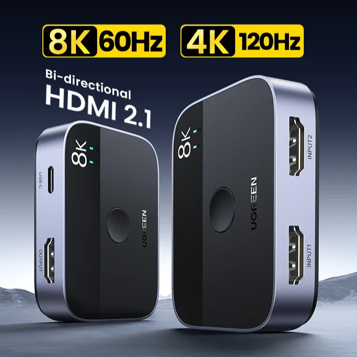 HDMI 2.1 Switch 8K@60Hz 2-in-1-Out Manual Selector for PS5, Xbox Series X, TV, Monitor & Projector by Snagg An HDMI Switch