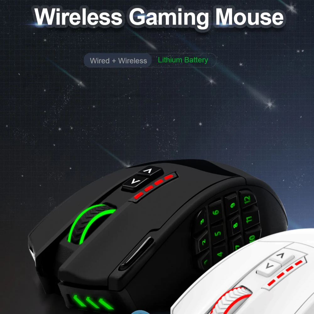Wireless RGB Gaming Mouse 2.4G USB Connection & 16,000 DPI Optical Sensor for PC & Laptop by Snagg A Gaming Mouse