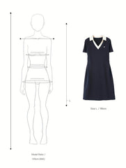 Contrast V-Neck Waist-Cinching Dress - SnaggIt