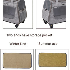 Portable Travel Pet Rolling Carrier with Detachable Handle & Wheels by Snagg A Pet Carrier