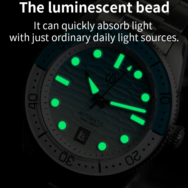 Ocean Blue Automatic Diver’s Watch – Sapphire Glass | 150M Water Resistance - Men’s Watches