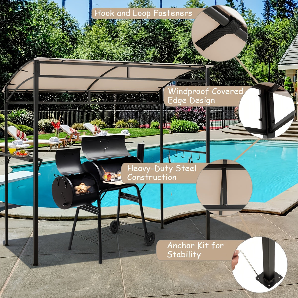 Large BBQ Gazebo Tent with Grill Shelter by Snagg An Umbrella