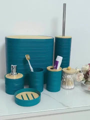 8 Pcs Bamboo Bathroom Accessory Set by Snagg A Bathroom Set