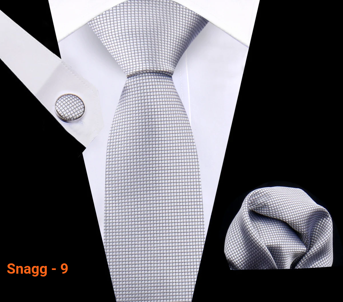 Classic Plaid Tie Set for Men - Necktie with Matching Pocket Square & Cufflinks - Snagg - 9 - Others In Fashion