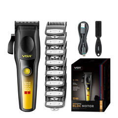 Professional High End Metal Series Hair Clipper – 2500mAh Titanium Alloy Precision Trimmer with Intelligent LCD Display