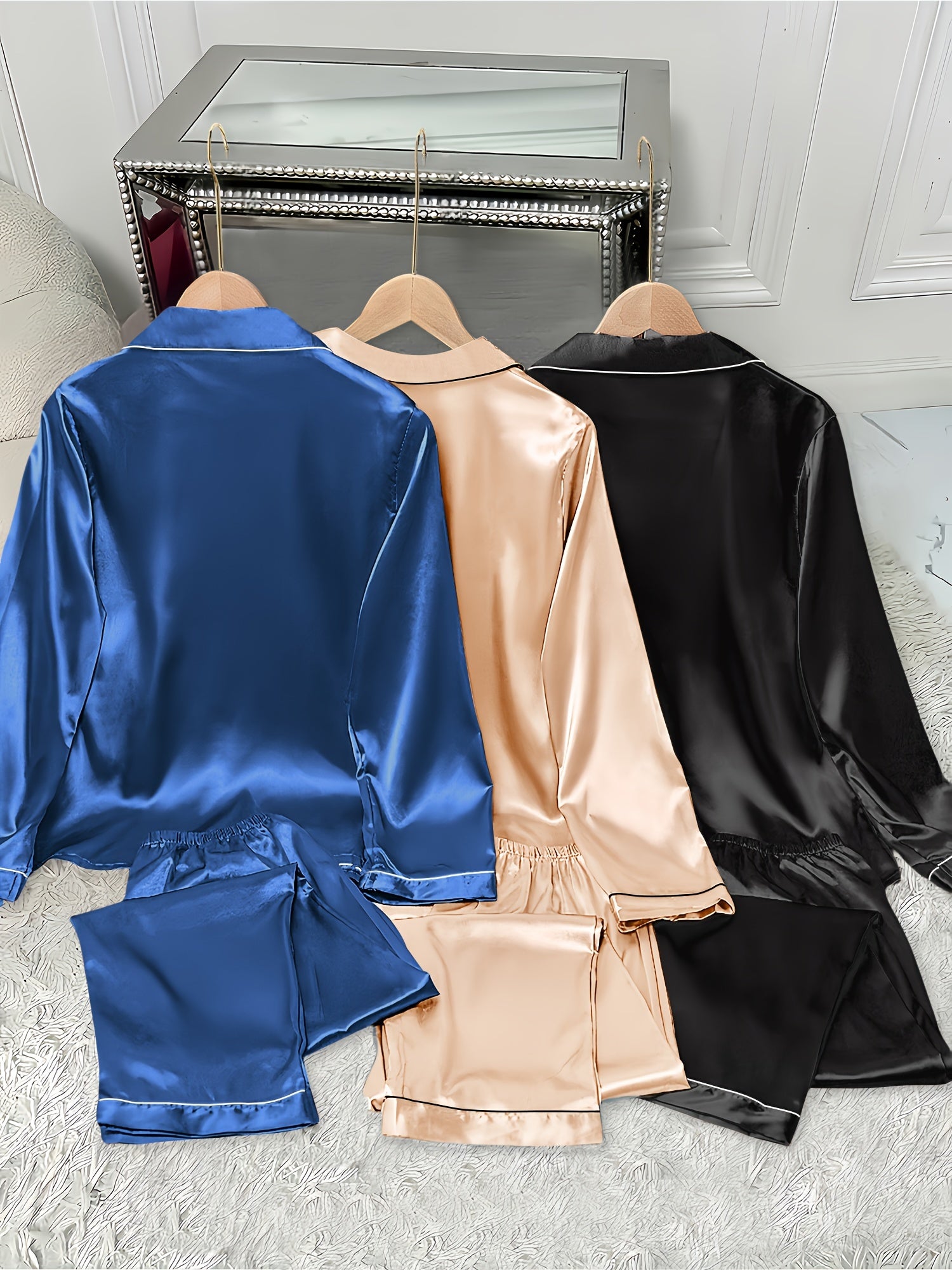 Women’s 3-Piece Satin Pajama Set by Snagg A Pajama