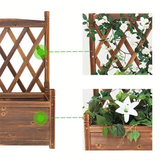 Wooden Raised Planter Box with Trellis by Snagg A Garden Bed