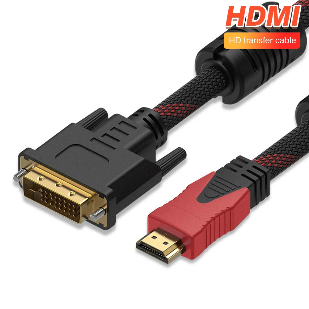 HDMI to DVI-D 24+1 Cable 1080P – Bi-Directional Male to Male Adapter for HDTV, DVD, Projector & PS4/PS3