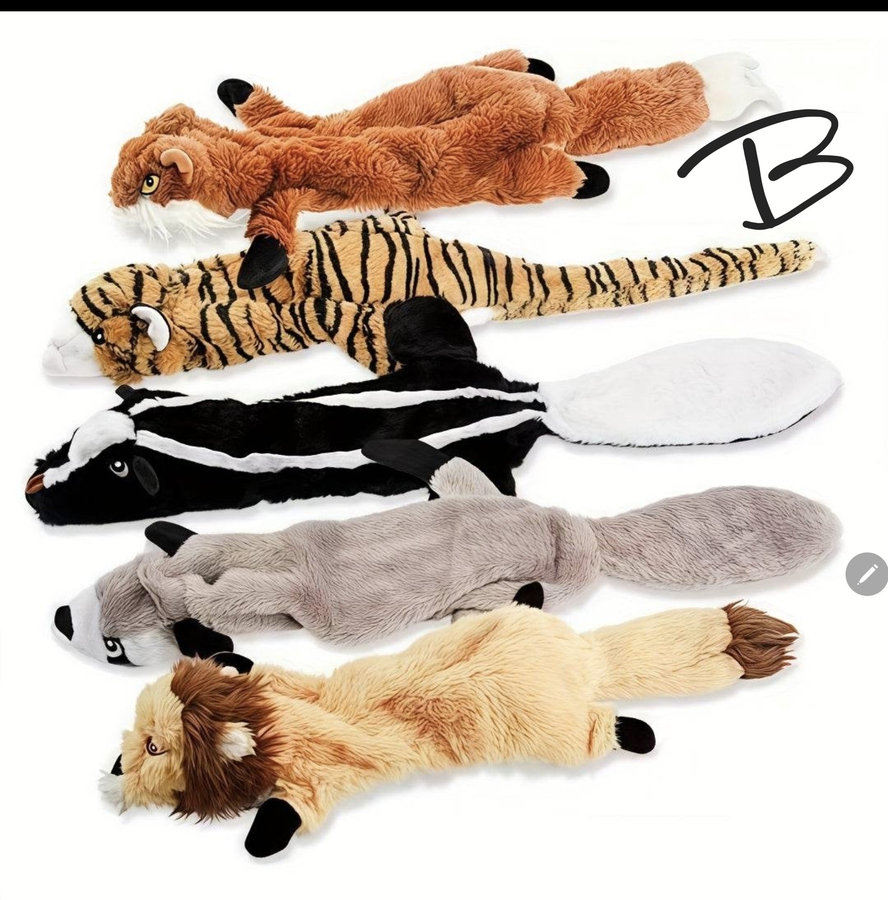 5PCS No-Stuffing Squeaky Plush Dog Toys by Snagg A Toy