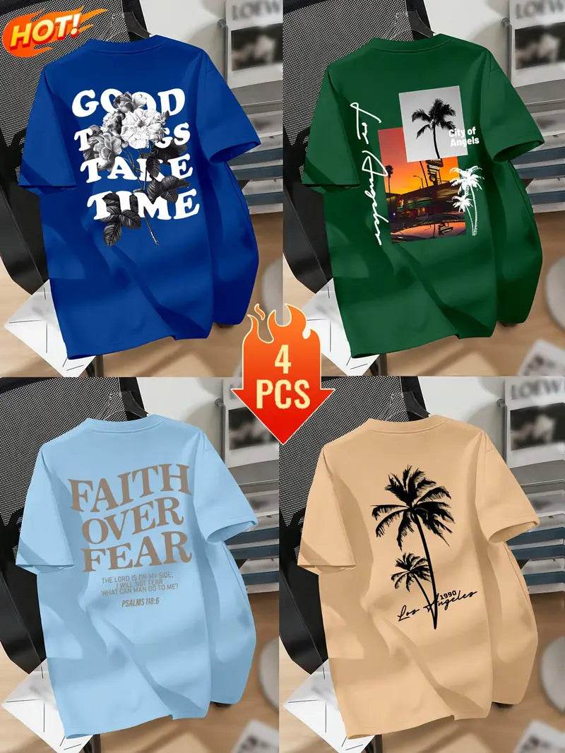 4pcs Men’s Outdoor Sports T-Shirts - SnaggIt