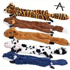 5PCS No-Stuffing Squeaky Plush Dog Toys by Snagg A Toy