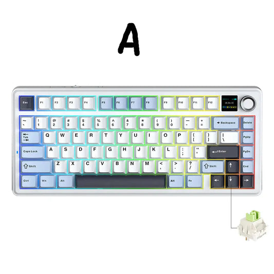 75% Mechanical Gaming Keyboard Tri-Mode WiredBluetooth2.4G Connection